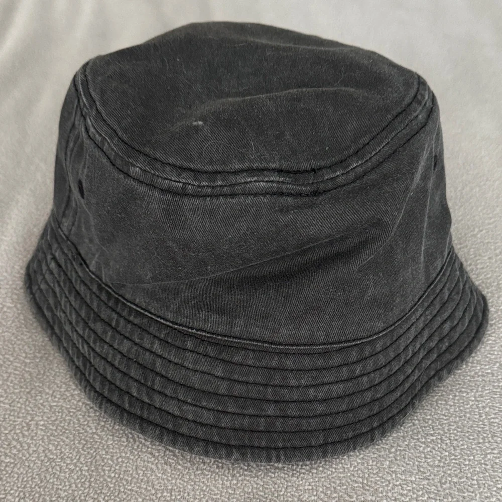American Eagle Outfitters Black Bucket Hat with Smiley - Picture 3 of 5